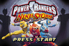 Power Rangers: Ninja Storm title screen for GameBoy Advance